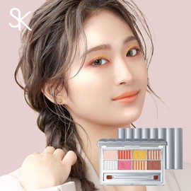 SAINKO Eyeshadow Palette, Multicolor, Chinese Cosmetics (#01 Mei Mei) Beige, Pink, Green, Brown, Matte, Glitter, Pearl, 8 Colors