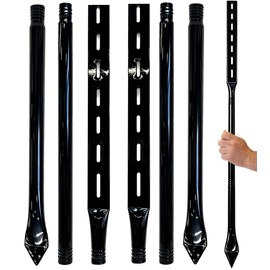 Bstersign 2Pack Heavy Duty Yard Sign Stakes, 52-Inch Long and 1" Diameter Tube Sign Posts, Black