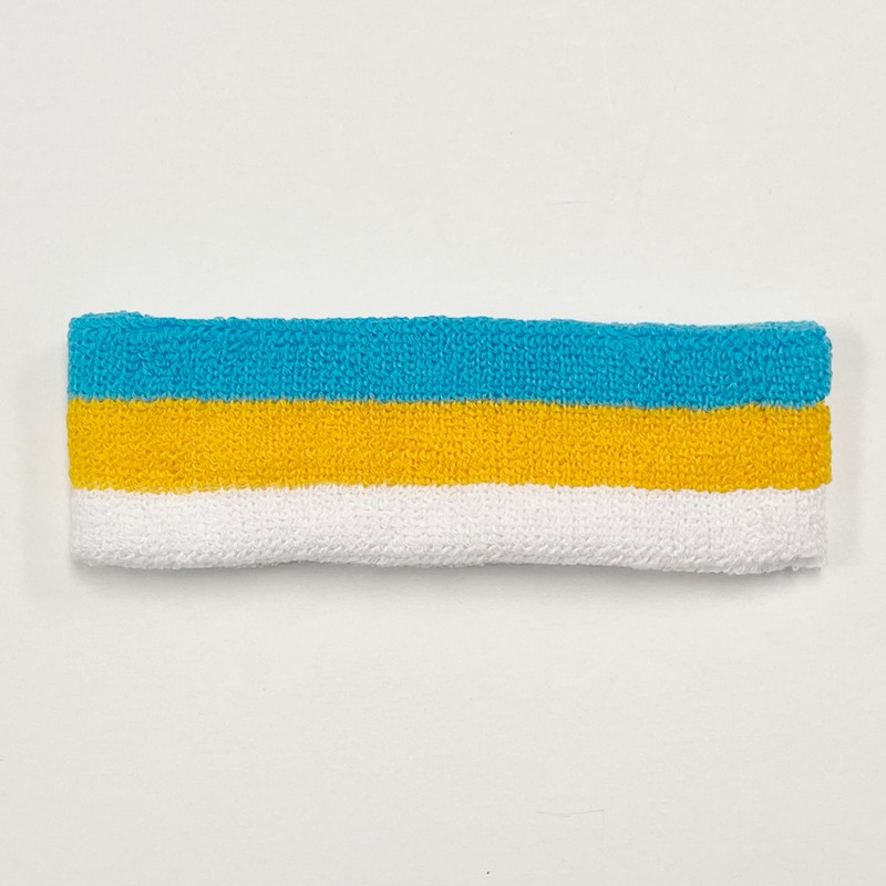 COUVER Triple de Color Blanco Rayas Sport Jefe Sweatband (1