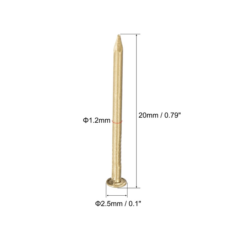 sourcing map Small Tiny Brass Nails 1.2x20mm for DIY Decorative