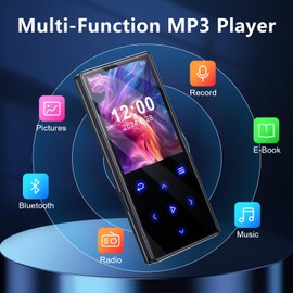 Gueray 128GB MP3 Player with Bluetooth 5.0 Portable Music Player Digital with HiFi Sound Built-in Speaker Support FM Radio Voice Recorder TF Card
