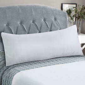 Waterproof Body Pillow Cover, Body Pillow Size Protectors Zippered Pillow Cases, Pillow Covers 21" x 55", Soft & Breathable Pillow Encasement, White