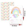 Birthday Party Invitation Cards, Rainbow Happy Birthday Party Invites, Colorful