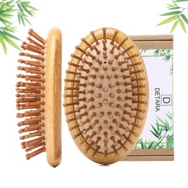 Bamboo Hair Brush 2Pack Natural Bamboo Hair Brush Air Cushion Brush Comb Massaging Scalp No Handle Design for Women Men and Kid