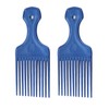 2Pcs Blue Salon-Style Hair Pick and Barber Comb - Pick