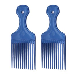 2Pcs Blue Salon-Style Hair Pick and Barber Comb - Pick Comb for Curly Hair and Parting Care for Thick Quality Barber Supplies, Styling Tools and Appliances