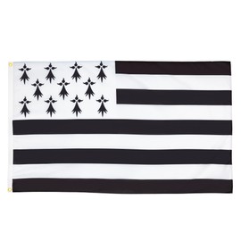 AZ FLAG - Brittany Flag - 2x3 Ft - 100D Polyester French Region Of Bretagne Banner with Two Metal Grommets - Fade Resistant - Vivid Colors - 2' x 3' Feet - 90x60 Cm