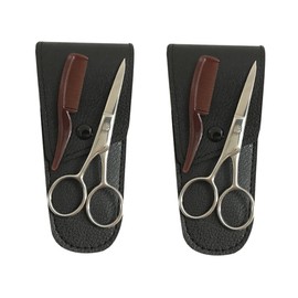 Baluue 2 Sets Professional Eyebrow Scissor Scissors Beard Trimming Shears Beard Cutter Brow Grooming Tool
