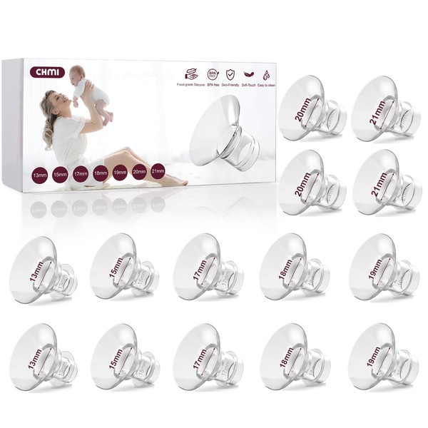 Flange Inserts 14PCS 13/15/17/18/19/20/21mm,Compatible with Momcozy S12 Pro/S9 Pro/S12/S9 Wearable Breastpump Cup,for Medela/Spectra/Bellaaby/TSRETE 24mm Shields/Flanges, BPA Free Inserts.
