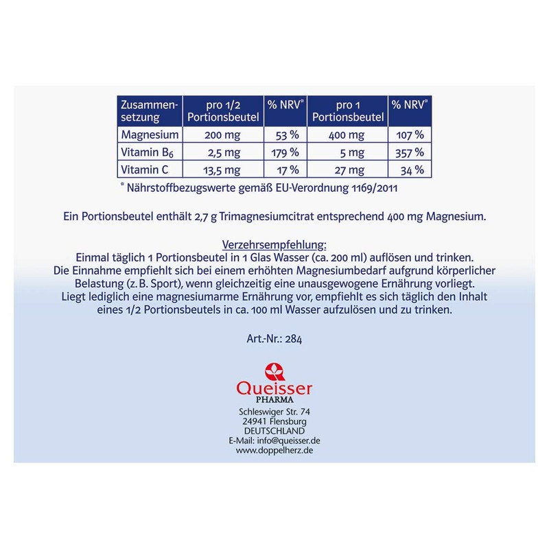 Doppelherz System Magnesium 400 Citrate - Magnesium as a Contribution