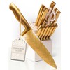 Styled Settings Gold Knife Set with Block and Sharpener –