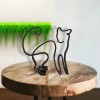 FixtureDisplays 4.7X4.8X0.4" Metal Cat Art Small Tabletop Wall Hanging Mount