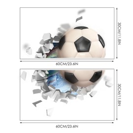 1 Piece Football Wallpaper, 3D Football Wall Stickers, Boys Bedroom Wall Stickers, Football Glass Window Stickers, Football Decoration Stickers