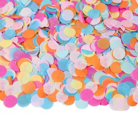 Pack of 10000 Colourful Confetti - Large Confetti Wedding Pastel, Confetti Birthday Multicoloured Round Paper Scraps 100 g for Balloons, Gift Box, Decoration Wedding, Birthday, Christening,