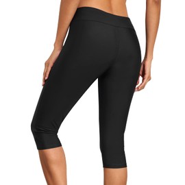 Septangle Women's Swim Leggings Surfing Tights Sport Pants(US 18, Black)