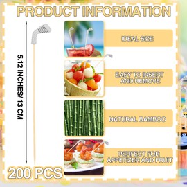 Nitial 200 Pcs 5.12 Inch Golf Club Toothpicks for Appetizers Golf Skewers Disposable Bamboo Sandwich Fruit Cocktail Picks for Golf Catered Events Buffet Party Holiday Supplies(Silver)