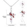 Cardinal Necklace S925 Sterling Silver Cross Necklace Red Bird Memorial