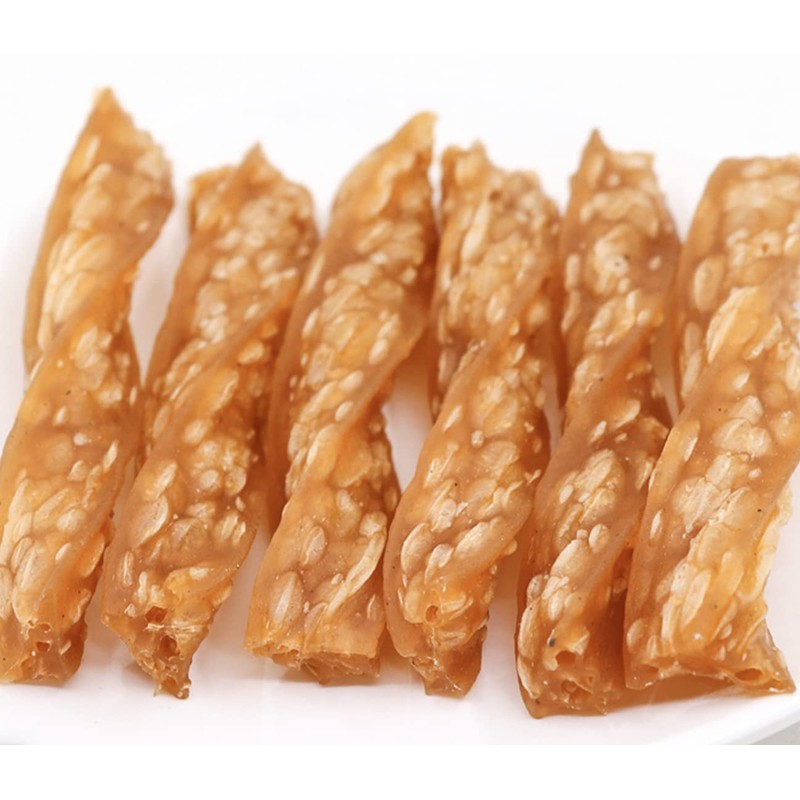 LuvChew Chicken Dog Chew Twist Sticks, Puffed Human Grade Chicken