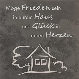 Fritz Cox® Stone Cross House Blessing 'May Peace Be Peace in Your House and Happiness in Your Hearts'
