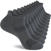 Monxiery Mens 100% Cotton Ankle Socks, Athletic Cushioned Performance Running