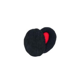 EarBags Bandless Ear Warmers Corduroy Earmuffs For Winter (Pitch Black, Small)