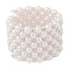 Fuqimanman2020 Multi Row Imitition Pearl Stretch Bracelet Stackable Crystal Strand
