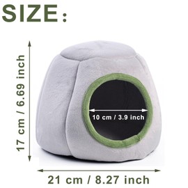 Hamster House Bed, Guinea Pig House, Bed for Small Animals, Small Animal Bed Hamster, Hamster Nest, Hamster House, with Hanging Eyelet, for Hamsters, Chinchillas, Guinea Pigs, Small Animals (Grey A)