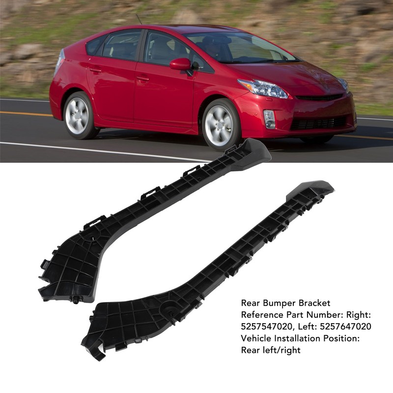 1 Pair Rear Bumper Bracket 5257647020 Shockproof Black Left and