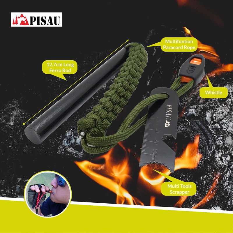 12.7 cm Ferrocerium Ferro Rod Flint Fire Starter Waterproof Survival