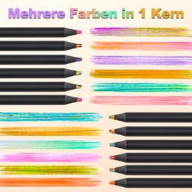 Ugmic Rainbow Pencils, Pack of 12, Colouring Pencils, Children, 7-in-1 Rainbow Colouring Pencils, Thicker Lead Art Supplies for Adults, Drawing, Colouring, Sketching, School, Classroom