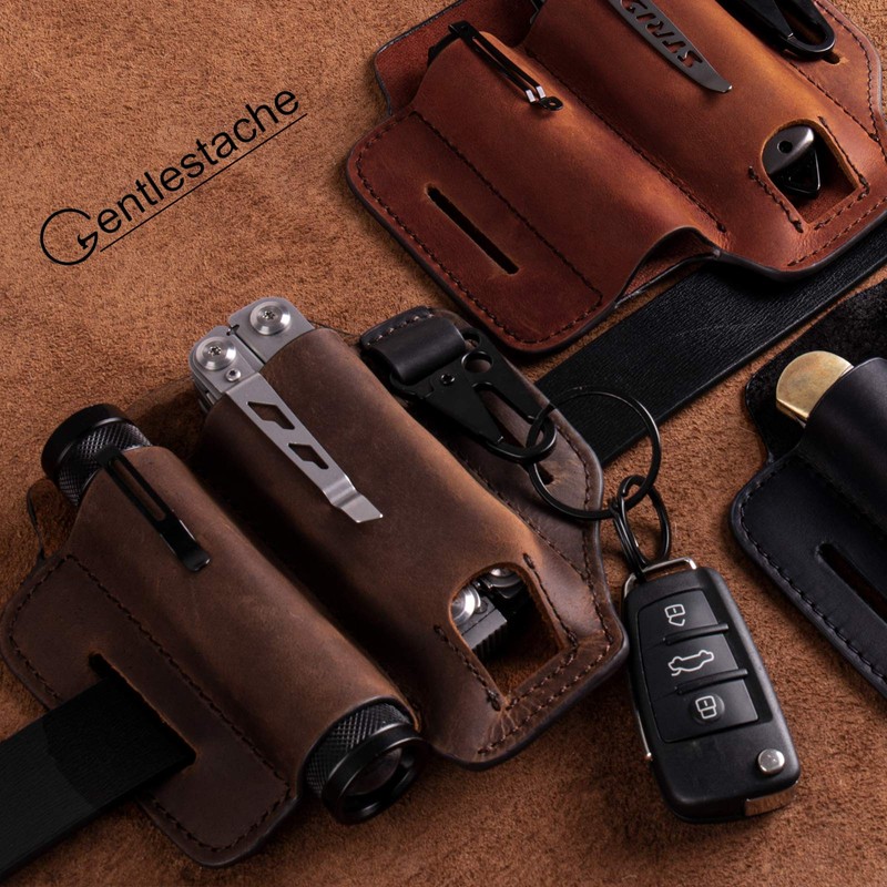 Gentlestache Leather Sheath for Leatherman Multitool Sheath EDC Pocket Organizer