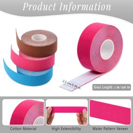 LUCKNIGHT Pack of 6 Face Lifting Tape, 2.5 cm x 5 m, Face Tape Lifting Face, Face Tape, Face Tightening Tape, Multifunctional Anti Wrinkle Face Tape, Unisex, for Firming and Firming the Skin