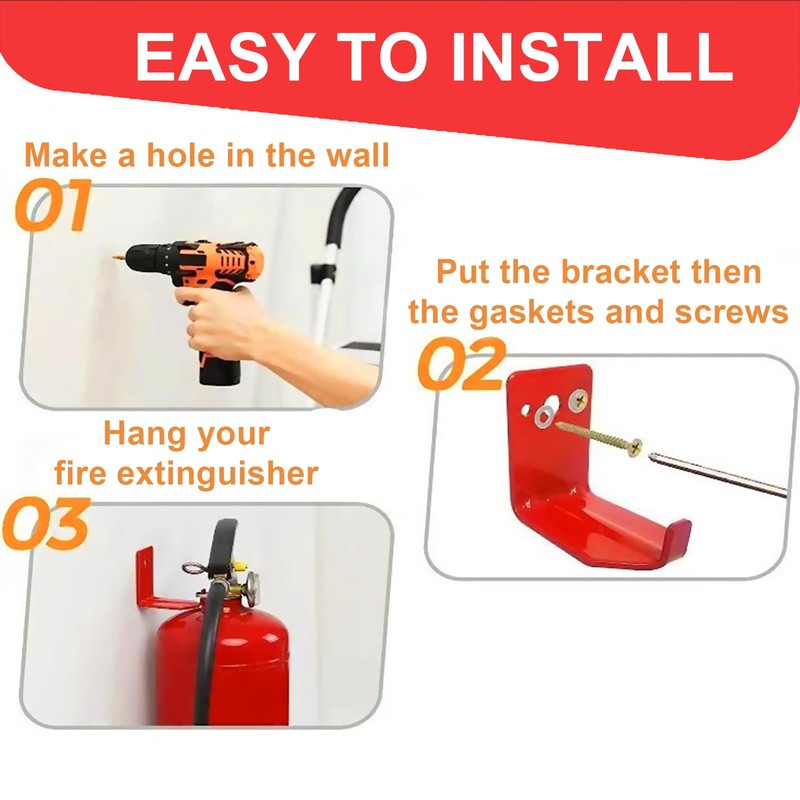 Hyuetrsa 20 Pack Universal Fire Extinguisher Mount Bracket - Rust-Resistant