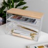 Martha Stewart Brody Plastic Storage Organizer Bins with Paulownia Wood