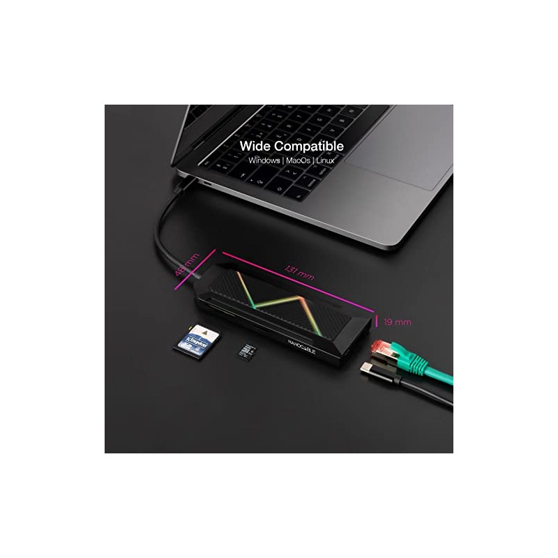 USB C Hub with Multiple Ports: 3 USB-A, USB-C Fast