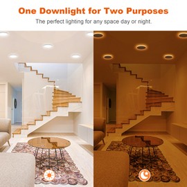 ZYC Canless LED Recessed Lighting 6 Inch 6 Pack 5CCT Ultra-Thin Recessed Downlight Lights with Night Light Mode, 12W 1100LM Dimmable Retrofit Wafer Recessed Ceiling Light, 1800K to 5000K ETL&FCC