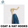 Coat Hat Hook Antique Design with Screws Brass Plated, 5