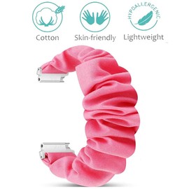 Compatible with AITAFY Smart Watch Bands, Sahouden Fabric Elastic Scrunchie Elastic Watch Band Women Cute Replacement Straps Compatible with AITAFY ID207/FVYAO ID207/Gydom ID207/TMHAI ID207/Aeac ID207/Tensky TK02 Band (Pink)