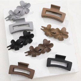 8 Pcs colorful hair claw clips, anti-skid, matt, acrylic plastic hair clip, used for hair modeling and firm fixation, suitable for women and girls with thick and thin hair (Colorful1)