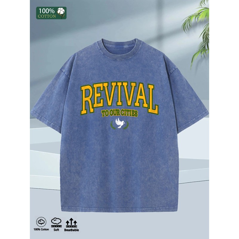 Mens Oversized Summer Washed Tee 100% Cotton 5 Colors Chicago