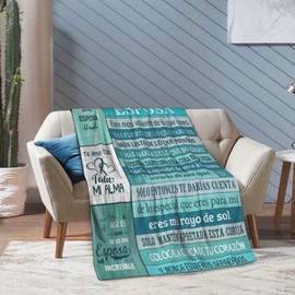 Whasnrt Gifts for Wife in Spanish Esposa Manta de 60 x 50 pulgadas, regalo para mi Esposa Regalos, regalos de esposa de esposo, regalo de aniversario