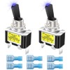 Gebildet 2Pcs Rocker Lighted Toggle Switch 12V 30A Heavy Duty