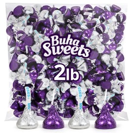 Chocolate Kisses Individually Wrapped Candy, Delicious Brighten Every Celebration, Perfect Chocolate Bulk for Sweet Surprises for Loved Ones. 2 Pound