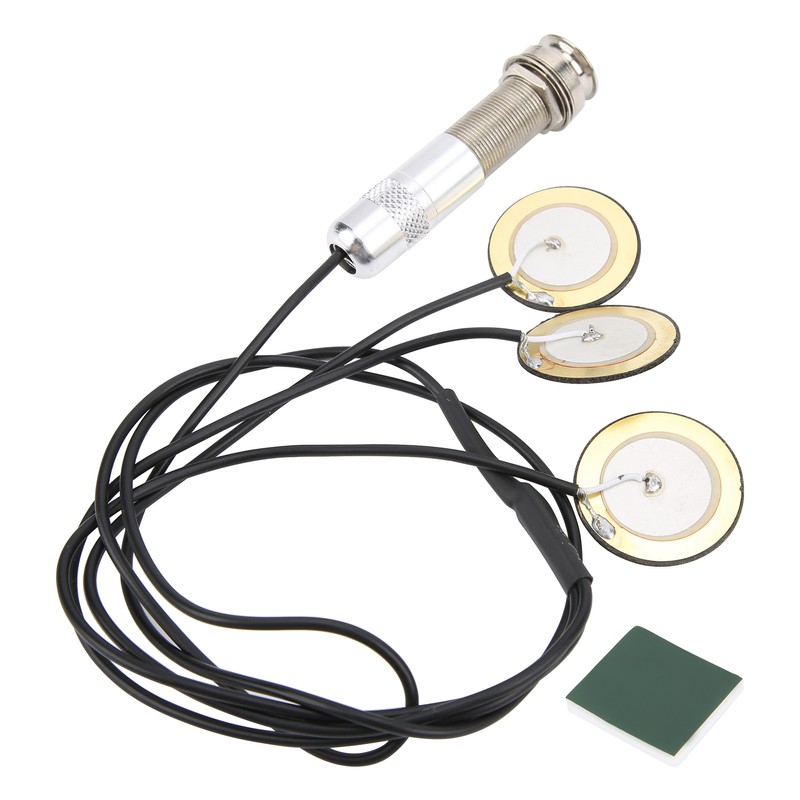 Guitar Pickup Avoid Trepanning SelfAdhesive Piezo Transducer for Acoustic Ukulele(Black