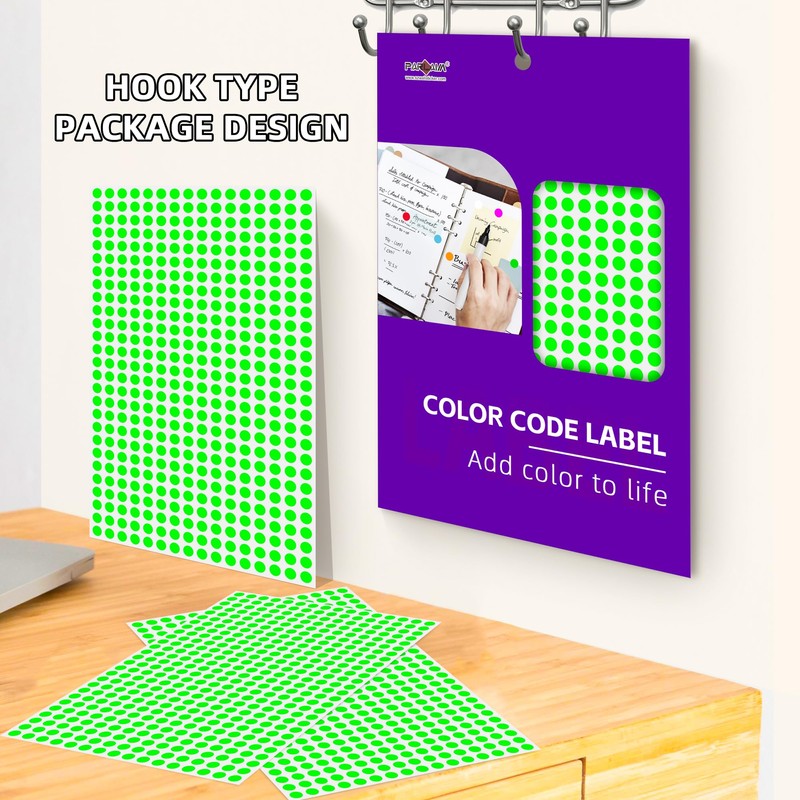 PARLAIM 1/4 Inch Roll Color Coding Labels,4200per Round Adhesive Circle