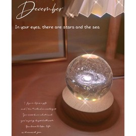 Lizihengpi 3D Crystal Ball Night Light Mood Lighting Cozy Comfort Gifts Home Decor lamp for Bedroom Space Lamps Happy Cozy Comfort Gifts (Love)