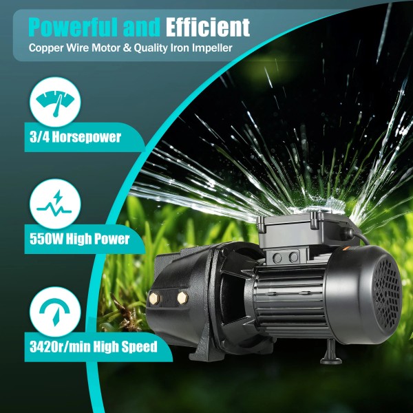 Unbranded 3/4HP Well Jet Pump Self-Priming Shallow Water Pump with