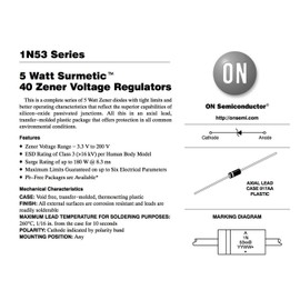 Set of 10 Diode 1N5349B Diode Zener 12V 5W AXIAL