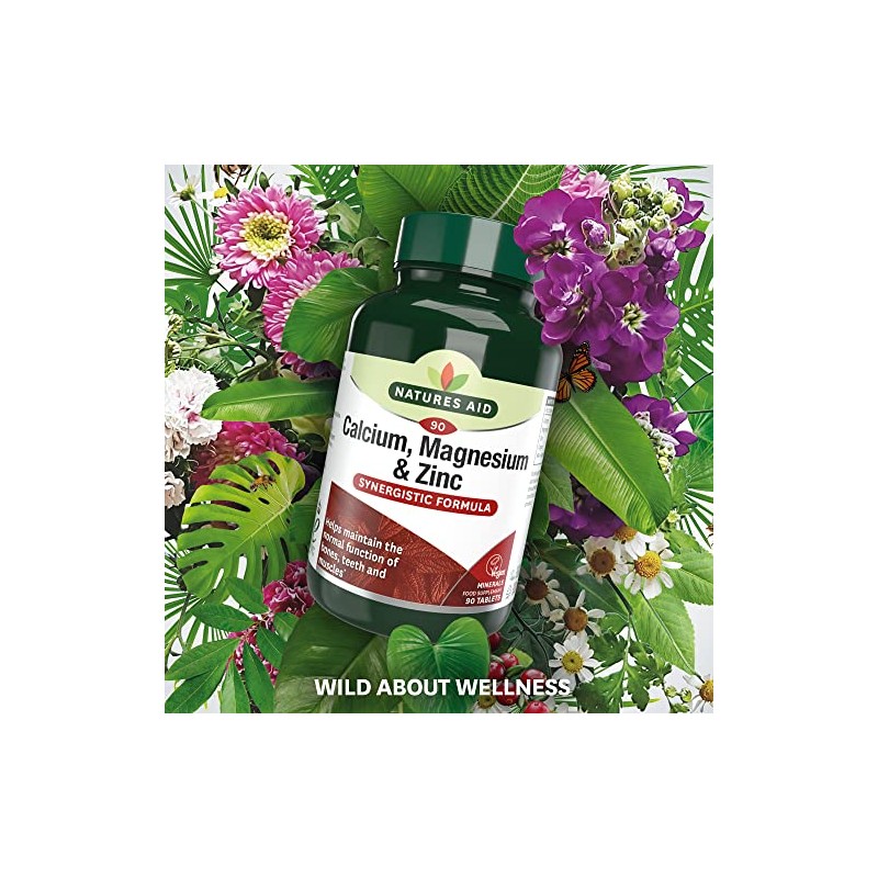 Natures Aid Calcium, Magnesium and Zinc, Maintain Normal Bones, Teeth
