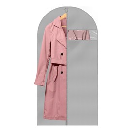 Grey PEVA Lightweight Breathable Garment Bag for Hanging Clothes, 24 x 47 Inches Garment Covers - Ideal for Dance Costumes, Gowns, Winter Long Coats, Shirts & Jackets, Perfect for Closet Storage